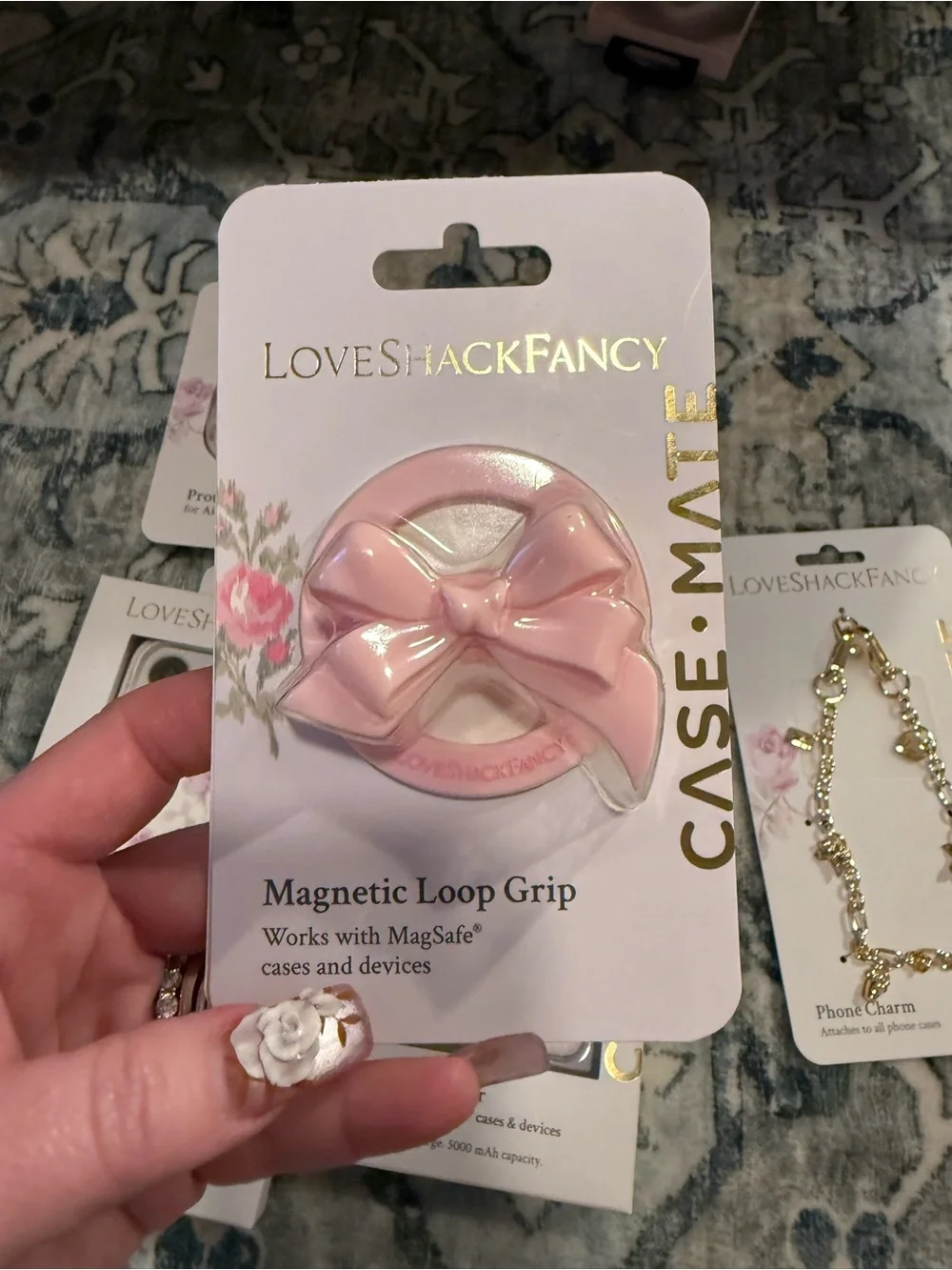 LoveShackFancy Pink Floral Phone Case & Matching Accessories Set